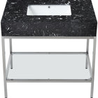 Meridian Furniture Marmo 36" Engineered Stone Top, Steel And Glass Base Vanity - Chrome