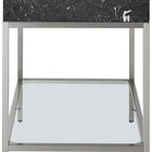 Meridian Furniture Marmo 36" Engineered Stone Top, Steel And Glass Base Vanity - Chrome