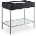 Meridian Furniture Marmo 36" Engineered Stone Top, Steel And Glass Base Vanity - Chrome