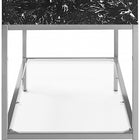 Meridian Furniture Marmo 48" Engineered Stone Top, Steel And Glass Base Vanity - Chrome