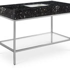 Meridian Furniture Marmo 48" Engineered Stone Top, Steel And Glass Base Vanity - Chrome