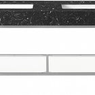 Meridian Furniture Marmo 60" Engineered Stone Top, Steel And Glass Base Vanity - Chrome