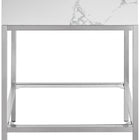 Meridian Furniture Marmo 24" Engineered Stone Top, Steel And Glass Base Vanity - Chrome