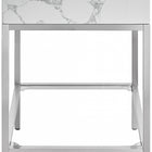 Meridian Furniture Marmo 24" Engineered Stone Top, Steel And Glass Base Vanity - Chrome