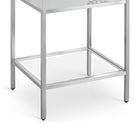 Meridian Furniture Marmo 24" Engineered Stone Top, Steel And Glass Base Vanity - Chrome