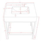 Meridian Furniture Marmo 30" Engineered Stone Top, Steel And Glass Base Vanity - Chrome