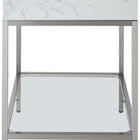 Meridian Furniture Marmo 36" Engineered Stone Top, Steel And Glass Base Vanity - Chrome