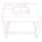 Meridian Furniture Marmo 36" Engineered Stone Top, Steel And Glass Base Vanity - Chrome