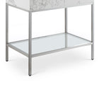 Meridian Furniture Marmo 36" Engineered Stone Top, Steel And Glass Base Vanity - Chrome