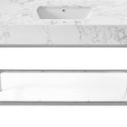Meridian Furniture Marmo 48" Engineered Stone Top, Steel And Glass Base Vanity - Chrome