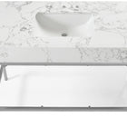 Meridian Furniture Marmo 48" Engineered Stone Top, Steel And Glass Base Vanity - Chrome