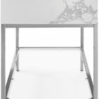 Meridian Furniture Marmo 48" Engineered Stone Top, Steel And Glass Base Vanity - Chrome