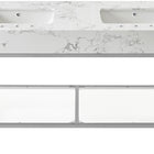 Meridian Furniture Marmo 60" Engineered Stone Top, Steel And Glass Base Vanity - Chrome