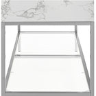 Meridian Furniture Marmo 60" Engineered Stone Top, Steel And Glass Base Vanity - Chrome