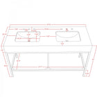 Meridian Furniture Marmo 60" Engineered Stone Top, Steel And Glass Base Vanity - Chrome