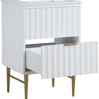 Meridian Furniture Modernist 24" Engineered Stone Top And Solid Wood Base Bathroom Vanity - Gold