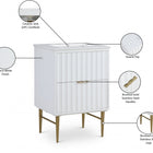 Meridian Furniture Modernist 24" Engineered Stone Top And Solid Wood Base Bathroom Vanity - Gold