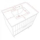 Meridian Furniture Modernist 30" Engineered Stone Top And Solid Wood Base Bathroom Vanity - Gold