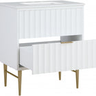 Meridian Furniture Modernist 30" Engineered Stone Top And Solid Wood Base Bathroom Vanity - Gold
