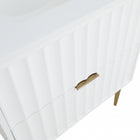 Meridian Furniture Modernist 30" Engineered Stone Top And Solid Wood Base Bathroom Vanity - Gold