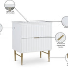 Meridian Furniture Modernist 30" Engineered Stone Top And Solid Wood Base Bathroom Vanity - Gold