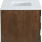 Meridian Furniture Leonardo 30" White Engineered Stone And Solid Wood Wall Mounted Bathroom Vanity (Copy)