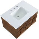 Meridian Furniture Leonardo 30" White Engineered Stone And Solid Wood Wall Mounted Bathroom Vanity (Copy)