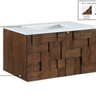 Meridian Furniture Leonardo 30" White Engineered Stone And Solid Wood Wall Mounted Bathroom Vanity (Copy)