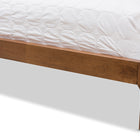 Baxton Studio Brooklyn Mid-Century Modern Walnut Wood Grey Fabric King Size Platform Bed