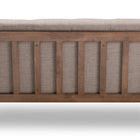Baxton Studio Bianca Mid-Century Modern Walnut Wood Light Grey Fabric Tufted 2-Seater Loveseat