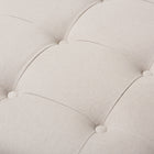 Baxton Studio Carlotta French Country Weathered Oak Beige Linen Square Coffee Table Ottoman