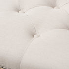 Baxton Studio Carlotta French Country Weathered Oak Beige Linen Rectangular Coffee Table Ottoman