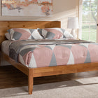 Baxton Studio Marana Modern and Rustic Natural Oak and Pine Finished Wood Queen Size Platform Bed