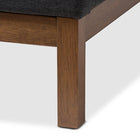 Baxton Studio Louvain Modern and Contemporary Dark Grey Fabric Upholstered Walnut-Finished Full Sized Platform Bed