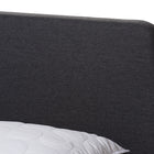 Baxton Studio Sinclaire Modern and Contemporary Dark Grey Fabric Upholstered Walnut-Finished Queen Sized Platform Bed