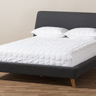 Baxton Studio Sinclaire Modern and Contemporary Dark Grey Fabric Upholstered Walnut-Finished Queen Sized Platform Bed