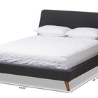 Baxton Studio Sinclaire Modern and Contemporary Dark Grey Fabric Upholstered Walnut-Finished Queen Sized Platform Bed