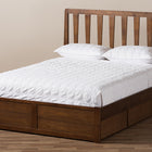Baxton Studio Raurey Modern and Contemporary Walnut Finished Queen Size Storage Platform Bed