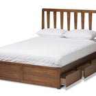 Baxton Studio Raurey Modern and Contemporary Walnut Finished Queen Size Storage Platform Bed