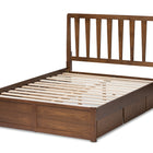 Baxton Studio Raurey Modern and Contemporary Walnut Finished Queen Size Storage Platform Bed