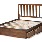 Baxton Studio Raurey Modern and Contemporary Walnut Finished Queen Size Storage Platform Bed