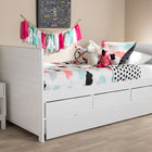 Baxton Studio Linna Modern and Contemporary White-Finished Daybed with Trundle