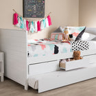Baxton Studio Linna Modern and Contemporary White-Finished Daybed with Trundle