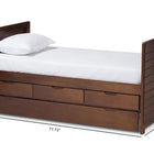 Baxton Studio Linna Modern and Contemporary Walnut Brown-Finished Daybed with Trundle