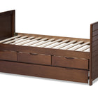 Baxton Studio Linna Modern and Contemporary Walnut Brown-Finished Daybed with Trundle