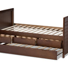 Baxton Studio Linna Modern and Contemporary Walnut Brown-Finished Daybed with Trundle