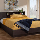 Baxton Studio Larsine Modern and Contemporary Brown Finished Queen Size Platform Storage Bed