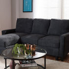 Baxton Studio Greyson Modern And Contemporary Dark Grey Fabric Upholstered Reversible Sectional Sofa