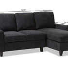 Baxton Studio Greyson Modern And Contemporary Dark Grey Fabric Upholstered Reversible Sectional Sofa