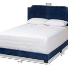 Baxton Studio Darcy Luxe and Glamour Navy Velvet Upholstered King Size Bed